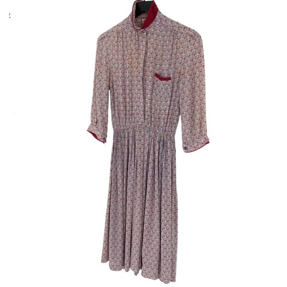 Vintage DÉPÈCHE MODE Crée á Paris Floral Pleated Dress Made in USA - Picture 3 of 16